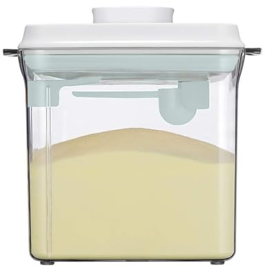 BCENG 1.7L Milchpulver-Vorratsbehälter Pop-up-Vorratsglas Einhandbedienung Versiegelter Milchpulverspender Abnehmbar Milchpulver Behälter mit Löffel zur Aufbewahrung Milchpulver und Lebensmitteln