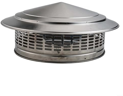 ZYNCUE Chapeau de toit de cheminée en acier inoxydable - 250 mm/300 mm - Chapeau haut de forme en métal - Design parapluie pour cheminées, conduits de ventilation, hottes d'échappement (300 mm)