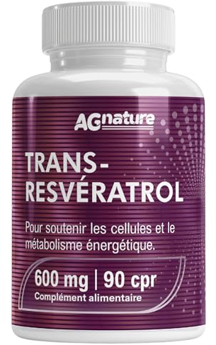 Trans-Resvératrol 600 mg Antioxydant Pur – 90 Comprimés avec NAD, Quercétine, Pipérine, Acide Alpha-Lipoïque et Astragale