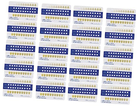 Vaguelly 40pièces Nuanciers Dentaires Cartes De Comparaison De Teintes Guide De Couleur Pour Blanchiment Blanc