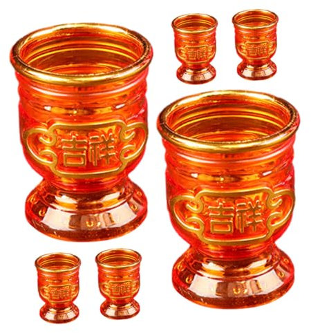 WRITWAA 6pezzi Ciotole Per Offerte d Per Adorazione Buddista Piccole Tazze Per Contenitori Decorativi Resistenti All Invecchiamento