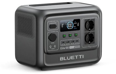 BLUETTI Elite 100 V2 (2025 New) Solar Generator, 1024Wh LFP Battery Backup w/ 2 1800W AC Outlets (3600W Surge), 35% Smaller, Portable Power for Camping, Outages, and UPS Backup (Solar Panel Optional)