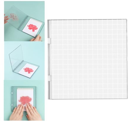 6.3x6.3inch Precise Stamp Platform and Pressure Tool Set with Grid Lines for Accurate Craft Stamping; Easy Stamping Press; Perfect Stamp Positioning Tool Card Making Supplies Scrapbook
