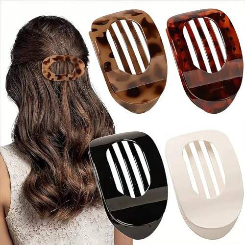 Set di 4 fermagli per capelli da donna, fermagli per capelli curvi semplici e versatili, pratici per gli accessori per capelli delle ragazze, adatti ai capelli spessi, sottili, ricci, ecc