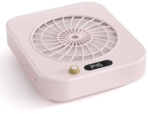 GJCrafts Nagel Staub Sammler Profi,Stufenlos 4300RPM Stufenlos drehzahlverstellbarer Staubabsauger, LED-Display für Nageldesign, Nailart, Akryl, Gel Pediküre & Maniküre (Rosa)