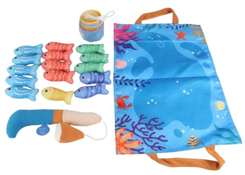 Juego De Pesca Para Niños Pequeños,Juego Educativo con Tejido Tri | Juguete Sensorial Interactivo con Embotamiento para Bañera Piscina - Edad Preescolar Entretenimiento Acuático