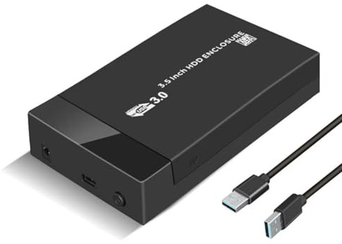 BOFRHME Carcasa Universal para Disco Duro de 3.5 2.5 Pulgada con Adaptador A USB 3.0 de 5 Gbps,Carcasa para Disco Duro Externo, Carcasa para Unidad de Almacenamiento, Enchufe Europeo.