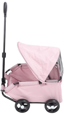 Yechiry Passeggino Pieghevole per Animali Domestici, Design Facile da Piegare in 3 Gradini con Tettuccio per Cani di Piccola Taglia e Gatti, Uso Multifunzionale Portatile Leggero per (PINK)