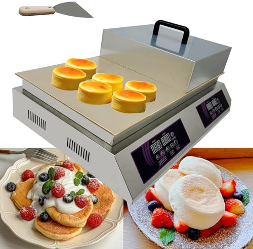Crêpière électrique professionnelle, appareil à soufflés, moules à dorayaki et muffins, avec plaque chauffante en cuivre de 37,3 x 34,3 cm (14,7 x 13,5 pouces) pour la maison, les restaurants et les