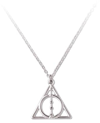 Harry Potter - Collar con colgante de plata para niños y niñas, diseño de las Reliquias de la Muerte