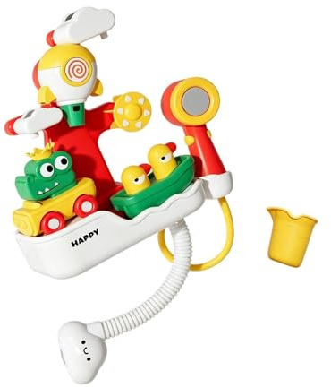 Bath Toys, Interactive Set, 11.02x10.24x4.72 Inches Shower Grip, Bathing Head with Balance, Travel Outdoor Gadget with Style, Home Accessories for Kids Boys Girls Bathroom Bathtub and Daily Playtime