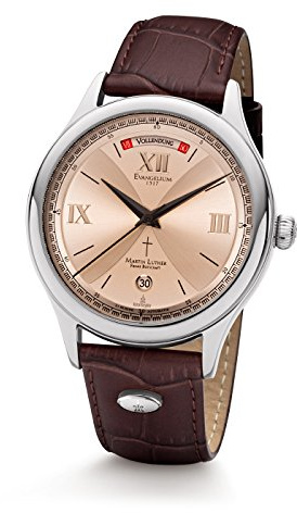 Kronsegler Martin Luther - Evangelium Stahl - Bronze - Automatik Herrenuhr limitiert | Datum, Schöpfungstage