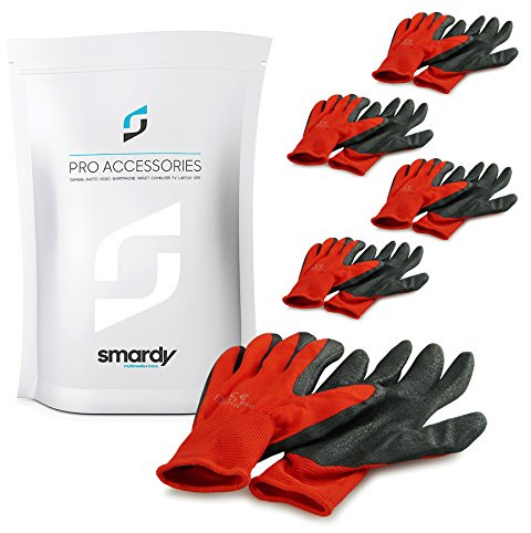 SMARDY 5 Pairs of Work Assembly Gloves Size L (9) Robust Protective Gloves with Latex