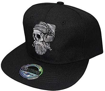 beybey Snapback Casquette avec motif de tête de mort, design cool pour un superbe look, Hipster, 1 mois