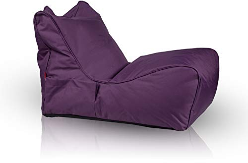 Ecopuf Flavio Chaiselongue aus Robustem Polyester - Sitzsack mit Seitentasche und Tragegriff