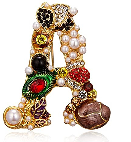 Charm Luxus 5 Stile Hochzeit Dame Schmuck Strass Buchstabe ADGS Perle Brosche Pins Für Frauen