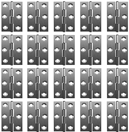 QILUCKY Lot de 20 charnières pliables à 180 ° en acier inoxydable pour piano 20 mm avec 6 trous de montage