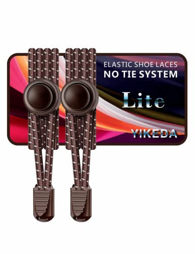 YIKEDA No Tie Elastic Laces 120CM Elastic Shoe Laces No Tie Elastic Shoelace Lock System Suitable for Kids Adults Elderly Disabled (Brown)