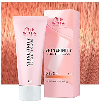 Wella Shinefinity Spicy Ginger 08/34 Hellblond/Goldfarben, Kupfer, 60 ml, demipermanente Haarfarbe