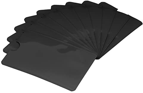 YOKIVE RFID-blockerande fodral för kreditkort, smala, reptåliga, perfekta för visitkort, ID (svart, 9,1 x 6,1 cm), 30 stycken