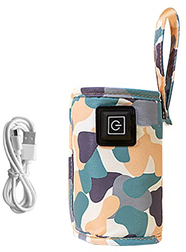 Borsa Termica per Biberon, Scaldabiberon USB Dimensioni della Borsa Scaldabiberon Portatile Regolabile per la Temperatura Esterna 5V 2A (Bianco)