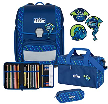Scout Genius Schulranzen Set 4-TLG. Flying Monsters