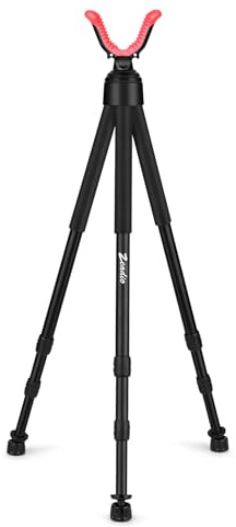 Zeadio Dreibeinige Schießauflage mit Griff aus hochdichtem Schaumstoff, drehverschlossenen Beinen und V-Yoke Schießauflagenkopf ohne Beschädigung für das Outdoor-Aktivitäten, 81cm-165cm