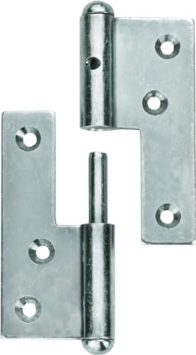 Connex Tür-Aufschraubbänder - 160 mm - rechts - verzinkt/Aufschraub-Scharnier/Türscharnier/Scharnier zum Aufschrauben/Türband/Türladenband/Türbeschlag / DYB2006591