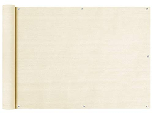 ARKEM Balkon Sichtschutz Creme 75x500 cm HDPE Gartenzaun Sichtschutz Balkonverkleidung