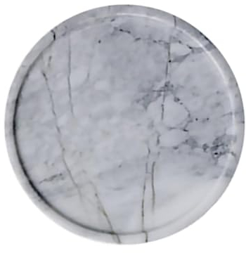 CAXUSD Plateau Marbre Naturel Rond Pour Fruits Secs Desserts Et Collations Assiette Présentation Polyvalente Et Décorative Pour Maison Et Fête Gris