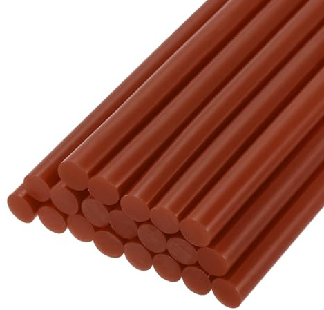 sourcing map 20 barras de pegamento caliente para pistola de pegamento de 11 mm x 8 pulgadas, mini barra de pegamento adhesivo termofusible, color marrón oscuro
