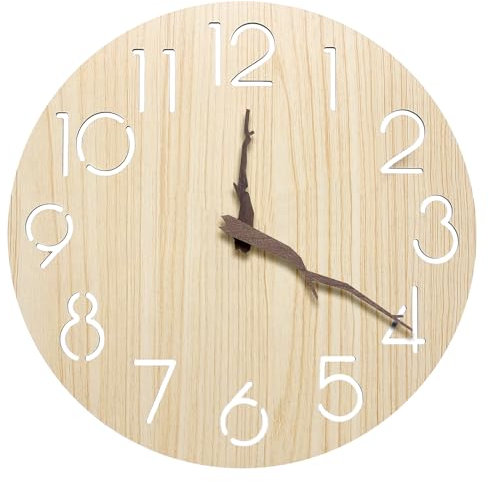 Horloge Murale Silencieuse Pendules Murales: Horloge Murale Bois Sans Tic Tac, Horloge Murale Design Moderne, Pendule Murale 3D, Wall Clock Déco pour Cuisine Bureau Salon Chambre, 30 cm (12 Pouces)