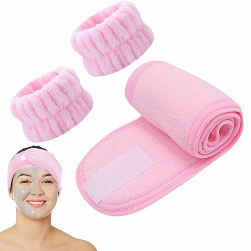 Bandas De Sudor, Bandas De Muñeca De Lavado De Cara, Pulseras Para Lavarse La Cara, Bandas De Lavado De Spa Reutilizables De Microfibra Juego De Bandas De Faja Facial | Toallas