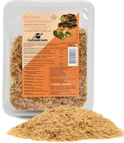 Kataifi Frito para Postres y Platos Salados 200g Kadayif chocolate dubai. | Pasta Kataifi para dulces. Kadaif cabello de ángel. El perfecto para kunefe, baklava