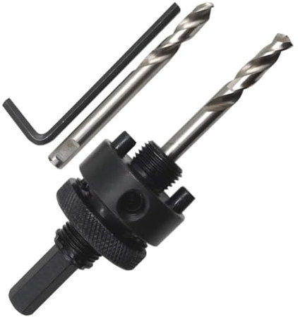 Quick Change Hole Saw Arbor Set with Drill Bits, Universal Fit, Metal Construction