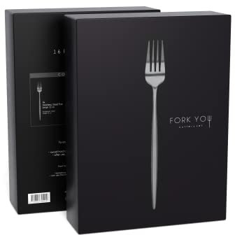 FORK YOU Besteck Set Schwarz Matt (16-teilig), rostfreier Edelstahl, Tafelbesteck für 4 Personen, spülmaschinenfest, Geschenk Set in hochwertiger Geschenkbox
