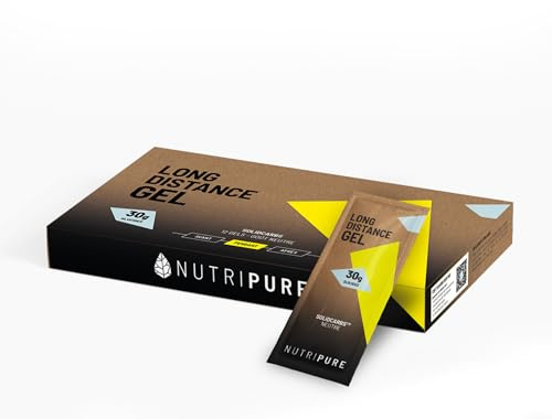 Nutripure | Gel Énergétique Longue Distance | Goût Neutre | Haute Tolérance Digestive | Sans Conservateurs | 30g de Glucides | Sport d’Endurance (Course, Trail, Vélo, Triathlon) | 1 étui (12 gels)