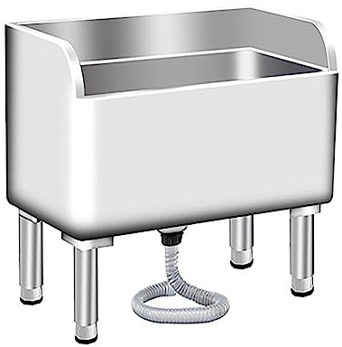Stainless Steel Floor Mop Sink - Durable Indoor/Outdoor Utility Basin for Laundry Room & Cleaning, Floor-Standing Slop Sink with Spacious Mop Bucket