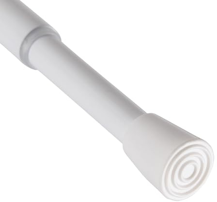Verstellbare Vorhangstange 80 bis 125 cm (Weiß) Duschvorhangstange Ø10/13 mm ohne Bohren, schrauben oder kleben - Spannstange zum klemmen
