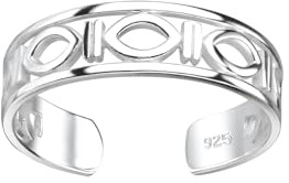 MONKIMAU - modernes Design Zehenring - aus 925 Sterling Silber - Zehenringe, Fußring, Toe Ring - verstellbar - hypoallergen & nickelfrei