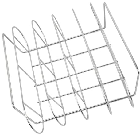 Anneome Griglia per Costine in Acciaio Resistente per Barbecue Supporto per Bistecche Resistente al Calore Griglia per Affumicare e Cottura all'Aperto per Picnic e Campeggio