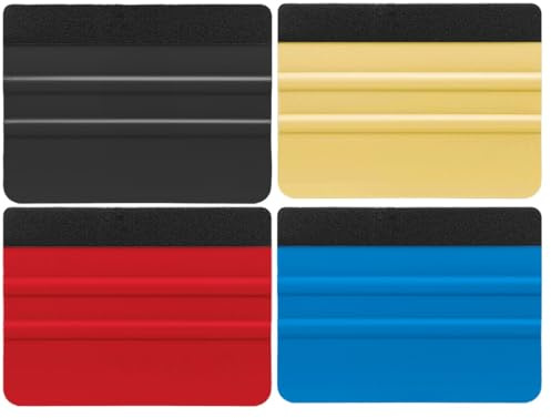 JYNXOR 4 Pcs Espatula Vinilo, Espátulas Para Vinilo, Rasqueta De Vinilo De Fieltro De Doble Cara, Raspador De Vinilo Para Coche, Herramienta De Alisado De Papel Tapiz, Espátula De Envoltura De Vinilo