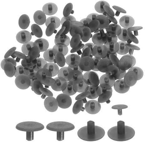 sourcing map 250Pcs 2.8x11mm Plastic Hole Plugs, Round Screw Cap Cover, Panel Drill Hole Plugs for Furniture Cabinet Cupboard Shelves Fencing Post Pipe Insert End Caps, Dark Gray