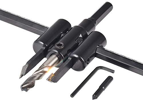 KATUR Sega a tazza regolabile Kit di punte da 30 mm a 200 mm, punta da trapano per legno a secco per taglio rotondo, strumenti per la lavorazione del legno con foro a torsione per il fai da te