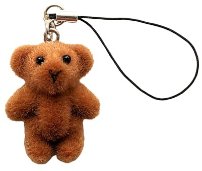 Miniblings Teddy Teddybär beflockt Handyanhänger Handyschmuck Bärchen braun | Kleiner Anhänger zum Kombinieren, aus Berlin, ein kleines Detail mit Wirkung