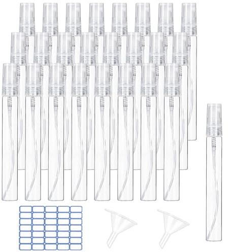 Voarge Reise Spray Flaschen Parfümspender Mini Spray Flasche, für Parfüm, Körperpflege Flüssigkeit, Kosmetik, 25 Stücke, 10 ml