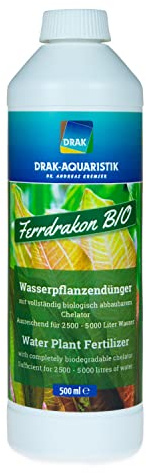 Ferrdrakon Bio Aquarium Dünger Flüssigdünger ohne Nitrat & Phosphat für kräftiges Pflanzenwachstum I Düngemittel umweltfreundlich I Eisendünger 0,5 L I Pflanzendünger für Aquarien & Wasserpflanzen