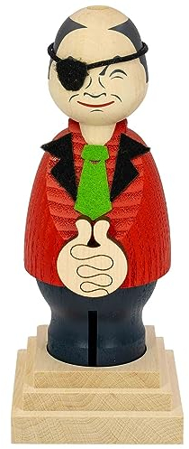 Seiffener Volkskunst | Räuchermännchen Ampelräuchermännchen | erzgebirgische Holzkunst 17cm | Politiker Sammlerstück | Olaf Scholz mit Augenklappe