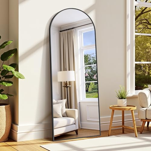 WOLIBEER Specchio a Figura Intera 165 x 60 cm, Grande Specchio da Terra con Cornice in Alluminio Nero, per Camera da Letto Cameretta Soggiorno Spogliatoio
