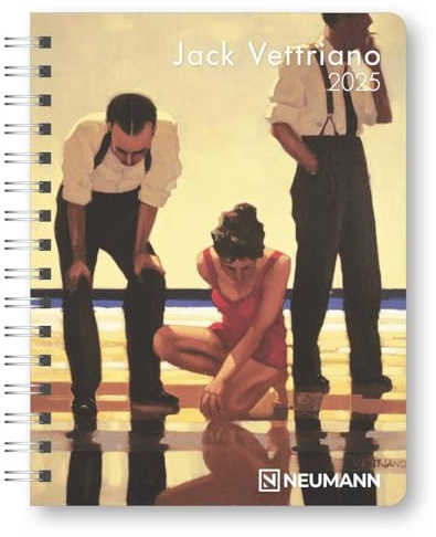 N NEUMANNVERLAGE - Jack Vettriano 2025 Diary, 16,5x21,6cm, Taschenkalender mit zwölf Bildseiten und Notizseiten, herausnehmbaren Planer, Jahres- und Monatsübersicht und internationales Kalendarium